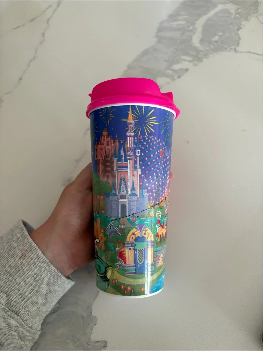 Disney Pink Handle Character Travel Tumbler
